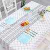 Tablecloth Peva Waterproof Oilproof Anti -Scald Rectangular Grid Dust Cloth Table Clothes For Dining Table Party Event Room Decor