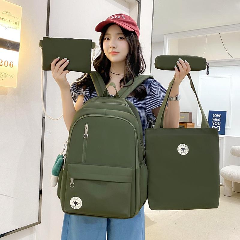Schoolbag Korean version of women's schoolbag, high school simple contrasting color, American junior high school college student campus