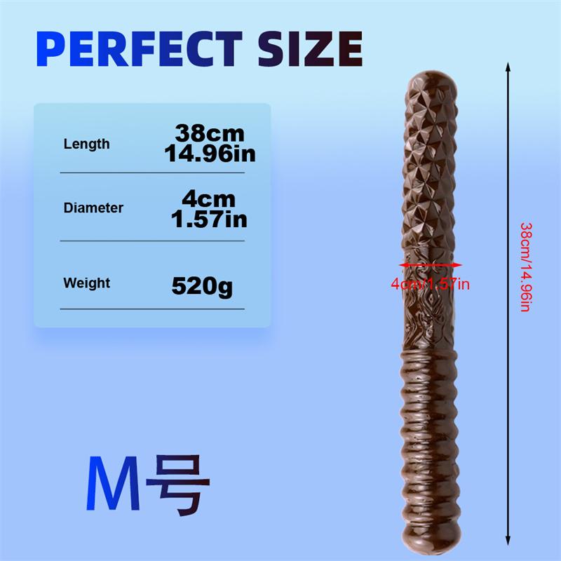 Coffee Double-headed Gold Hoop for Women's Double-headed Dildo Oversized Thick and Long Dildo Anal Plug