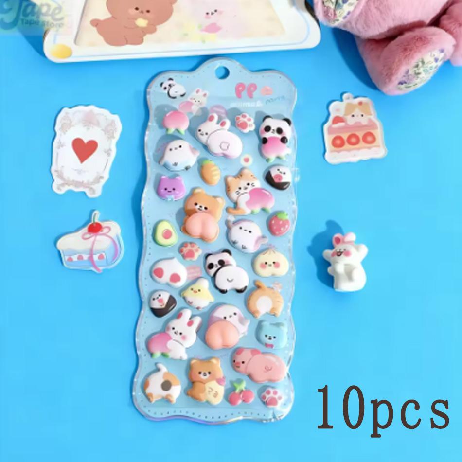 3D Cute Bunny Peach Sticker Kawaii Animals Stickers - Squishy Fidget Diy Decal For Phone Case Scrapbook, Fun Stress Relief Gift