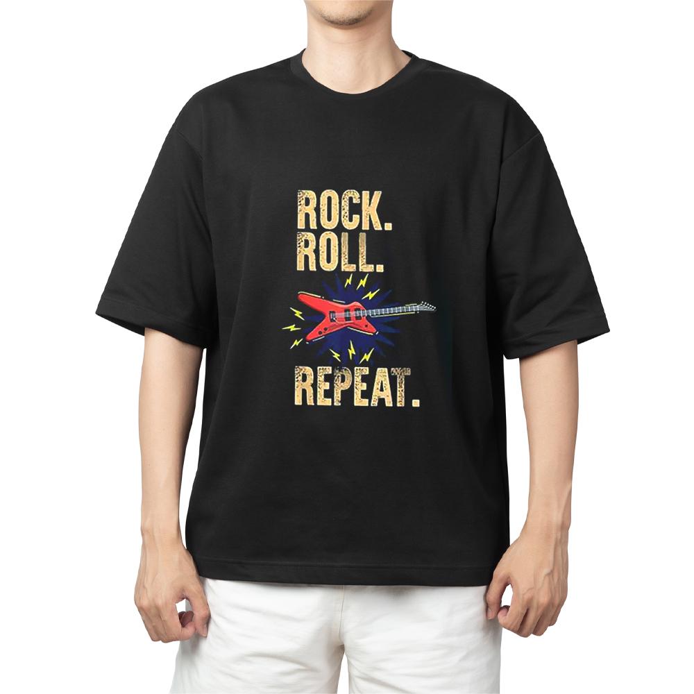

Trendy Retro 80s Punk Rock Music Elements Pure Cotton Round Neck Short Sleeved Tshirt for Both Men and Women S