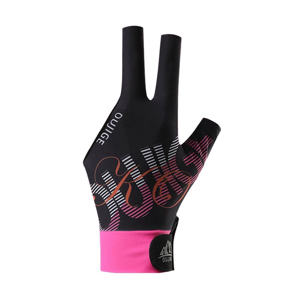 

Non Slip Three Fingers Glove Elastic Snooker Billiard Glove Fitness Accessories рожевий червоний колір