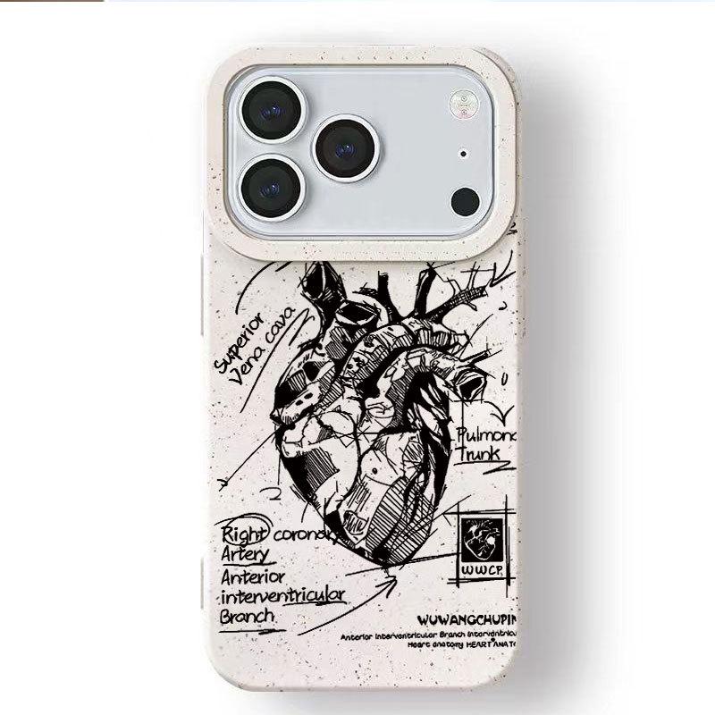 Black Heart iPhone Case for 16 Pro, 17, 14 Pro Max, and 15 - Stylish and Trendy Design