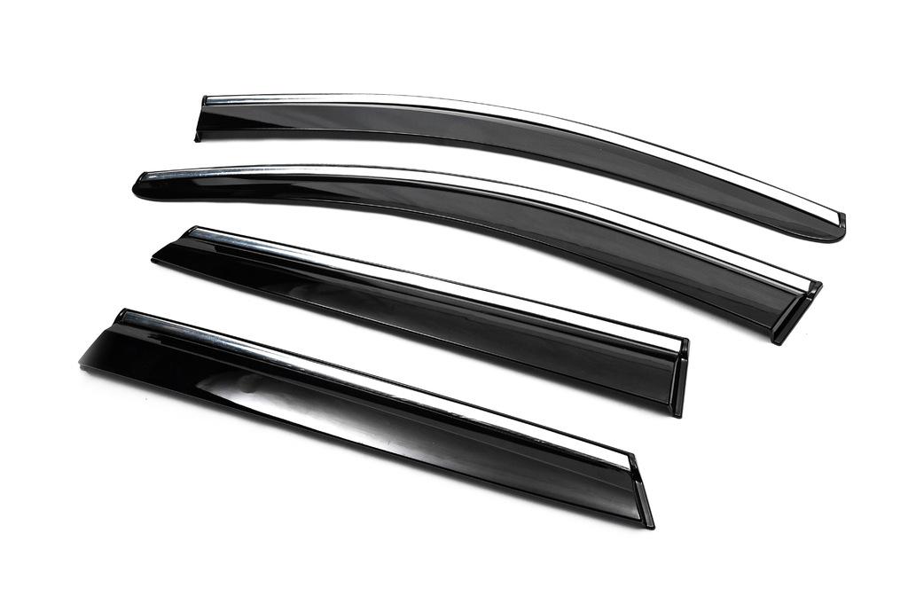 Windshields with Chrome (4 Pcs, Sunplex Chrome) for Nissan Qashqai 2014-2021