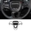 5pcs Carbon Fiber Car Steering Wheel Decor Cover for Dodge Charger 2015-