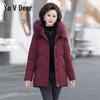 Yalu Damen Verdickte Daunenjacke mit Kapuze und Fuchspelzkragen