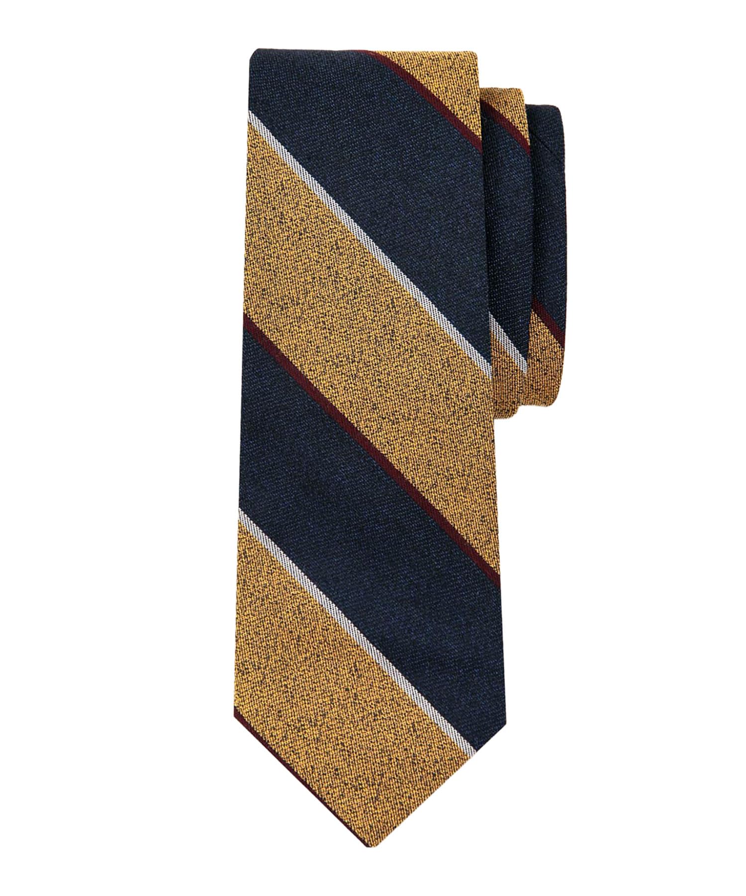 [Brooks Brothers] Wool Blend Melange Wide Stripe Tie 330001736 Yellow ONE SIZE