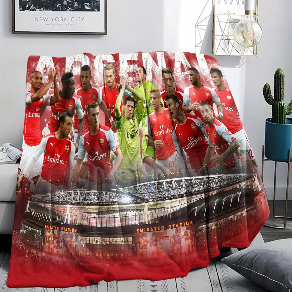 Arsenal Football Team,pattern Flannel Blanket, High quality Comfortable for All Seasons, Home Decor, Warmth and Comfort, Perfect for Gifts.