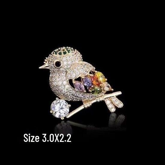 Little Bird Lapel Pin: Women's Copper Brooch for Shirt Collar, Fashion Corsage and Anti-Exposure Jewelry