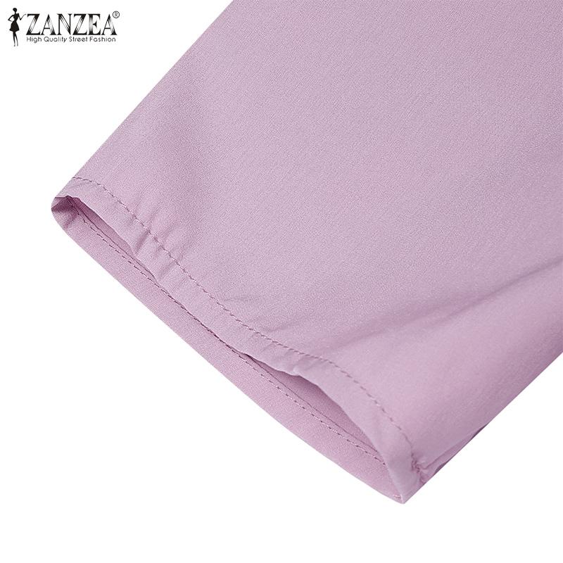 ZANZEA Damen Lässiges Patchwork-Sommerkleid mit Stickerei und kurzen Ärmeln