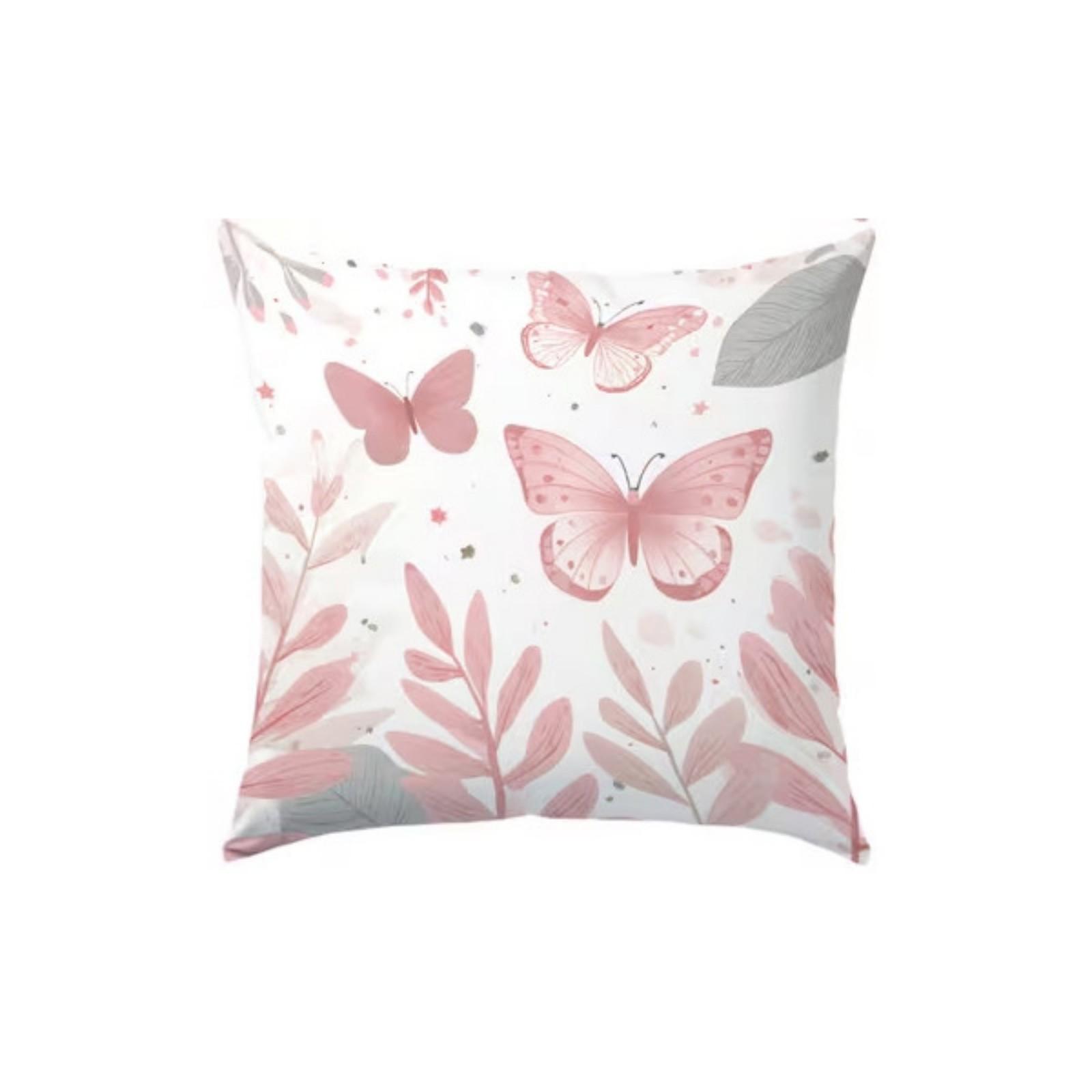

Breathable Linen Floral Butterfly Throw Pillow Cover For Living Room And Bedroom Sofa Home Decoration Pillow Cover Throw Pillow Cover One Size