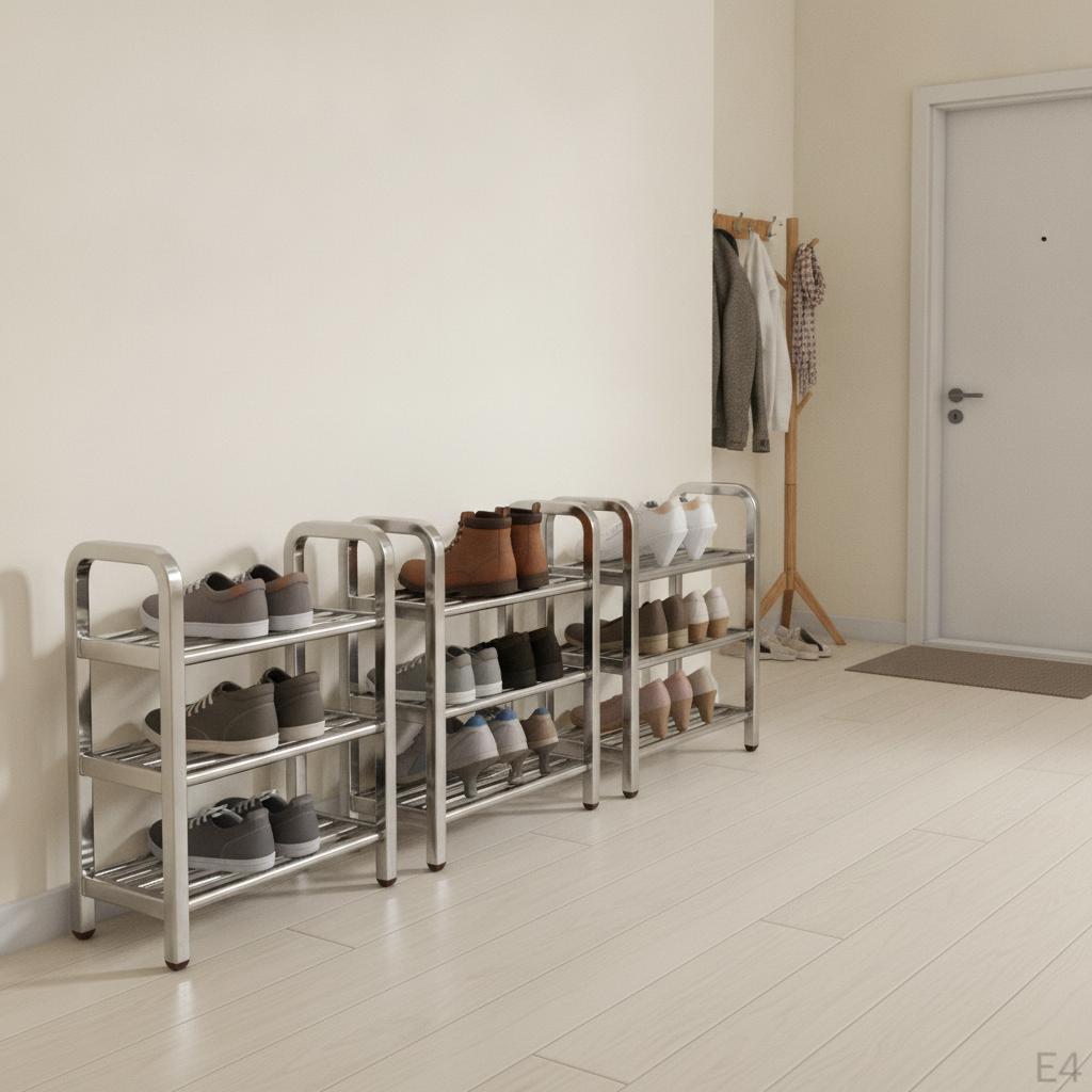Stainless Steel Shoe Rack MultiLayer Storage Organizer for Home Dormitory 3Tier/40cm