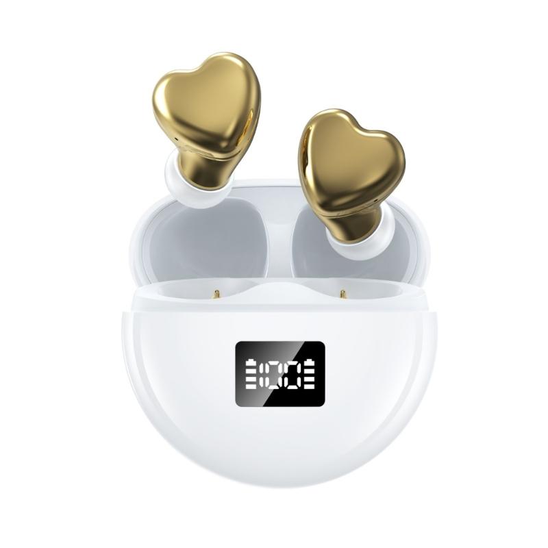 Lovely Heart Shape Wireless Earphones Earbuds With Modern Wireless Headphones And Comfortable Fit For Daily Use TE-I3