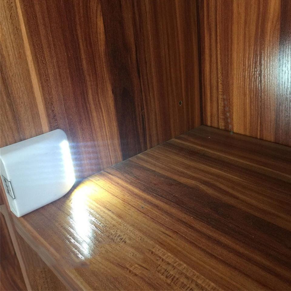Wireless LED Under Cabinet Light,Motion Sensor Closet Light,7 LEDs Auto On/Off, Hinge Lamp for Wardrobe Kitchen Cupboard,No Batt