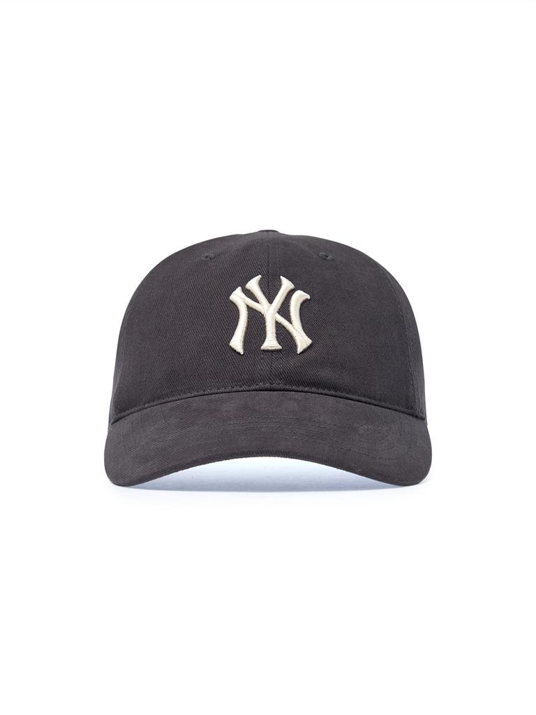 Emelbi Peach Twill Structured Ball Cap Ny (Charcoal Grey)