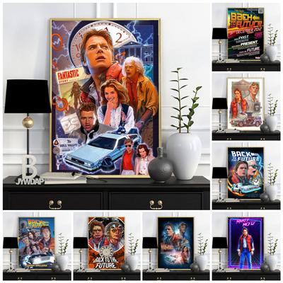 Klasický film Návrat do budoucnosti Vintage plakáty a tisky Nástěnné umění Abstraktní obraz Plátno Malba pro obývací pokoj Domácí dekorace Bez rámu