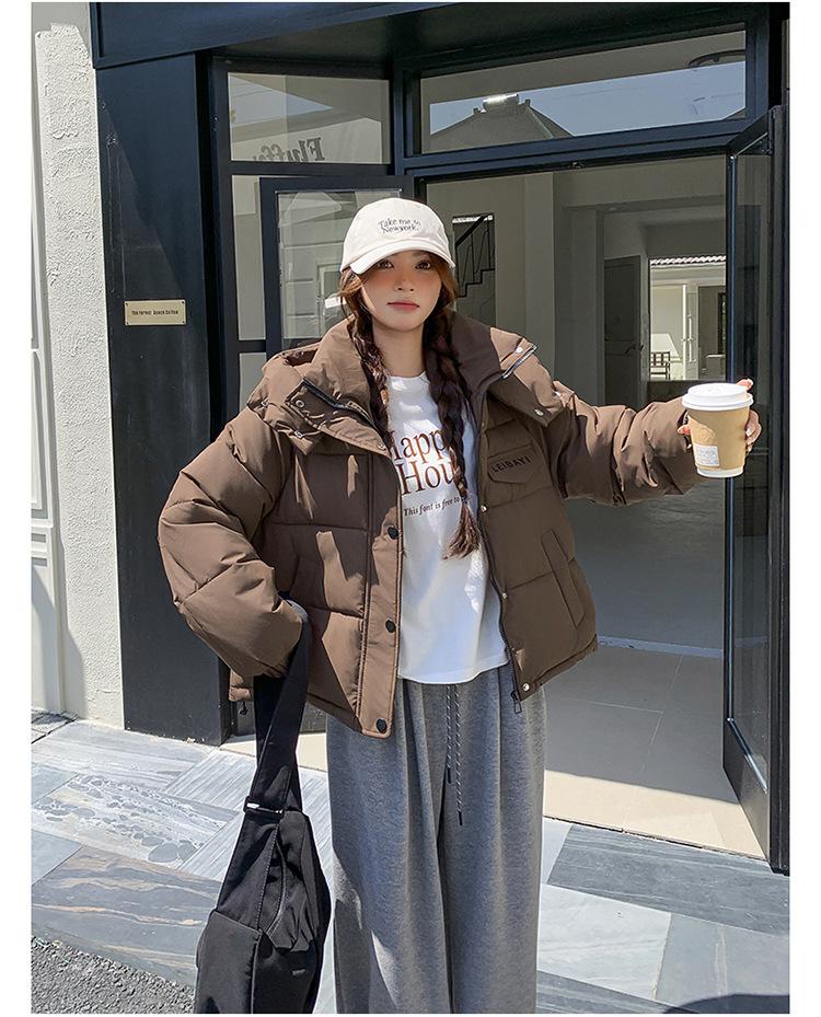 Women’s Short Hooded Windproof Thicken Warm Winter Jacket With Drawstring