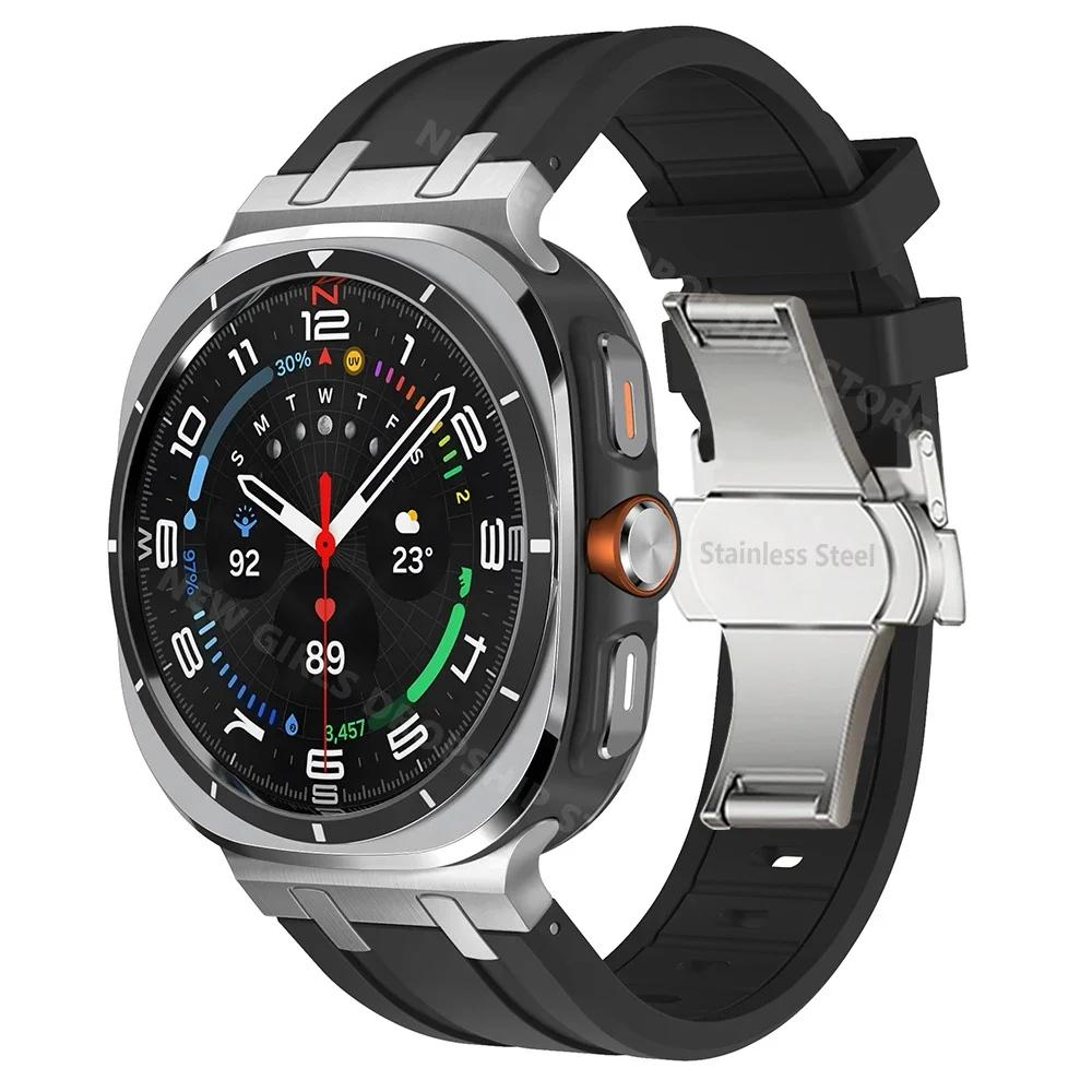 AP Silicone Loop Strap for Samsung Galaxy Ultra 47mm Luxury Men Sports Band for Samsung Galaxy Ultra Butterfly Buckle Watchband