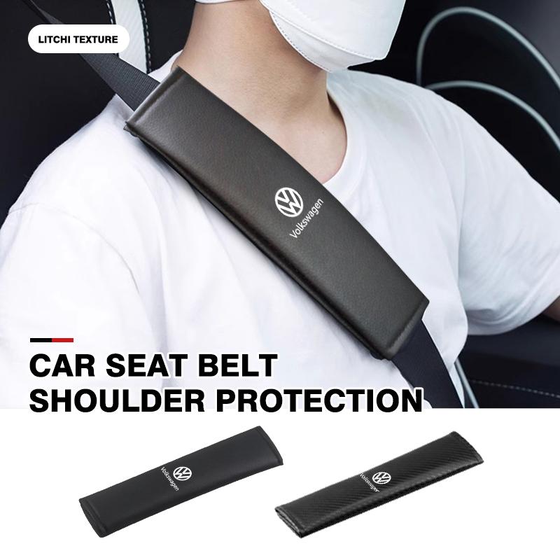 For Volkswagen VW Car Seat Belt Leather Safety Belt Shoulder Cover Protect Pad Golf 4 5 6 7 Polo Jetta Sagitar Magotan Passat B5NO7
