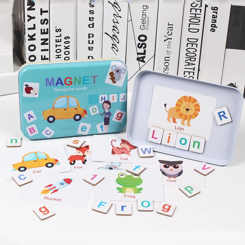 

Magnetic Word Wooden Puzzle For Kids Educational Toy Learning Alphabet Set Play