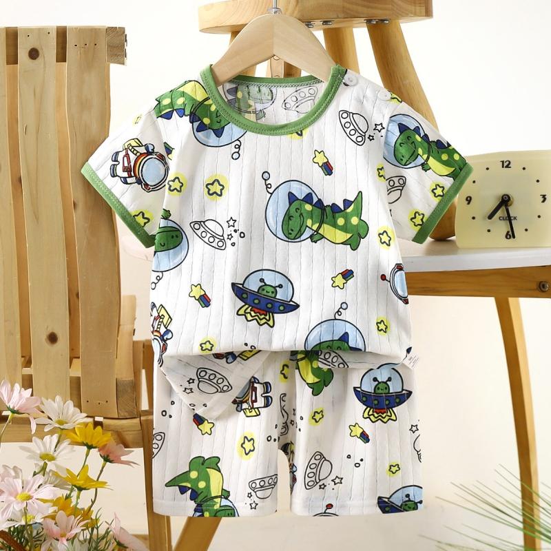 2pcs/set Cotton Children Sets Kids Clothes Boys Girls T-shirt Shorts  Summer Short Sleeve Baby Clothing Toddler