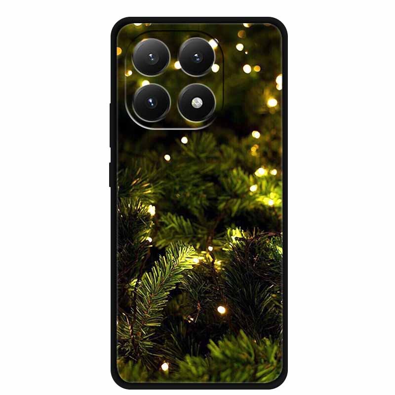 Christmas Cover For Xiaomi 15T 5G Case Black Silicone Cases TPU Santa Claus Christmas Tree Cover Cartoon Deer For Mi 15T 5G 15 T