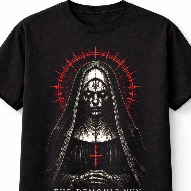 Demonic Nun Gothic Horror Occult Supernatural Unisex TShirt S