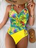 2025 Sexy Tight Drawstring One-Piece Bikini - New European & American Hot Spring Swimwear