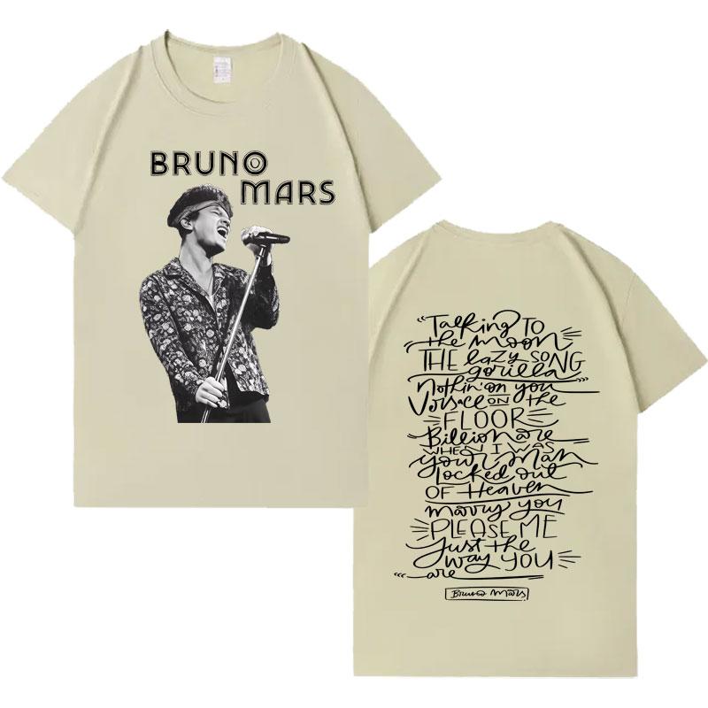 Rapper Bruno Mars Trendy Graphic Tshirt Mens Womens Hot Sale Casual Print Short Sleeve Tee 2026Summer Harajuku Pop Crewneck Tops