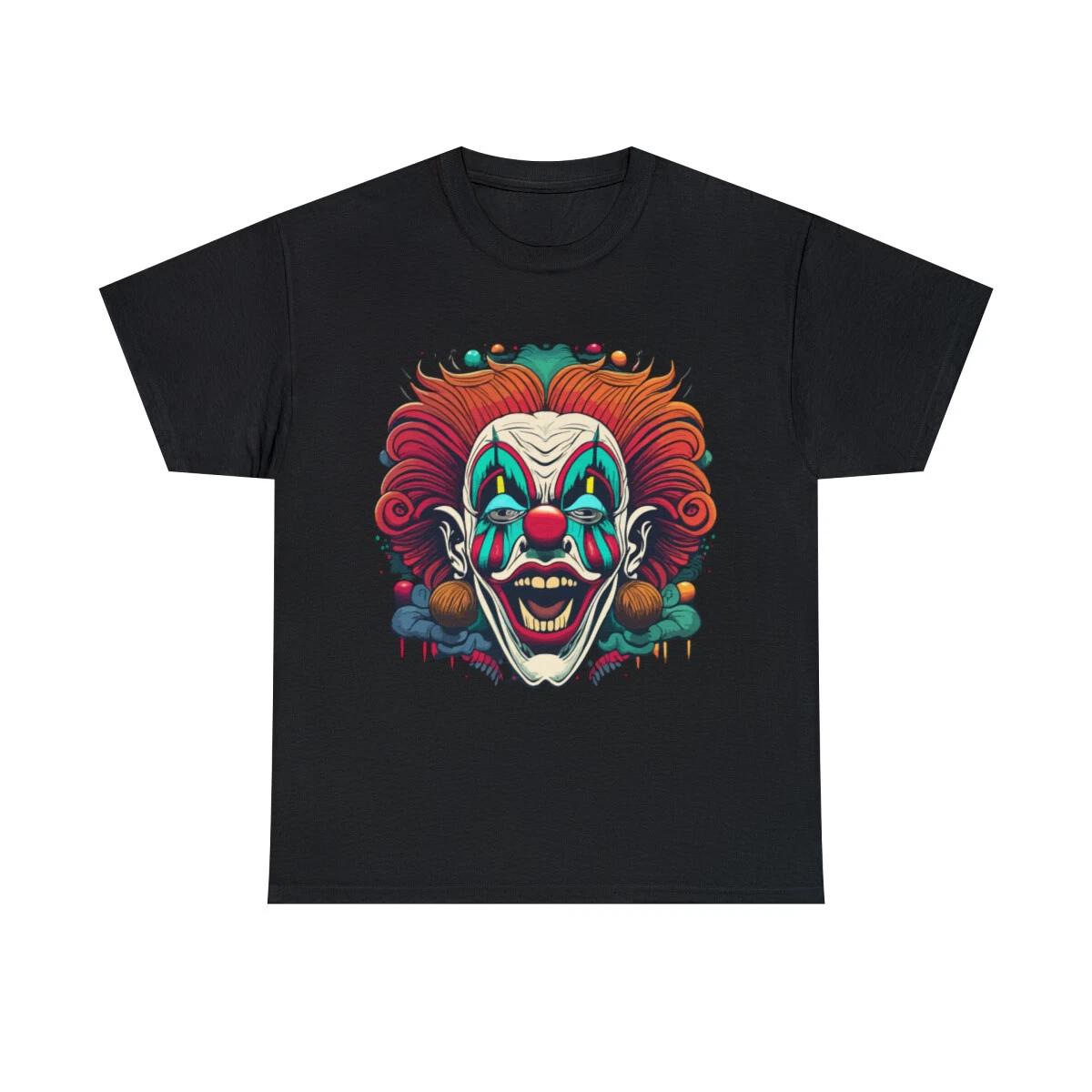 Creepy Clown Art Graphic Tee Shirt, S-5XL L