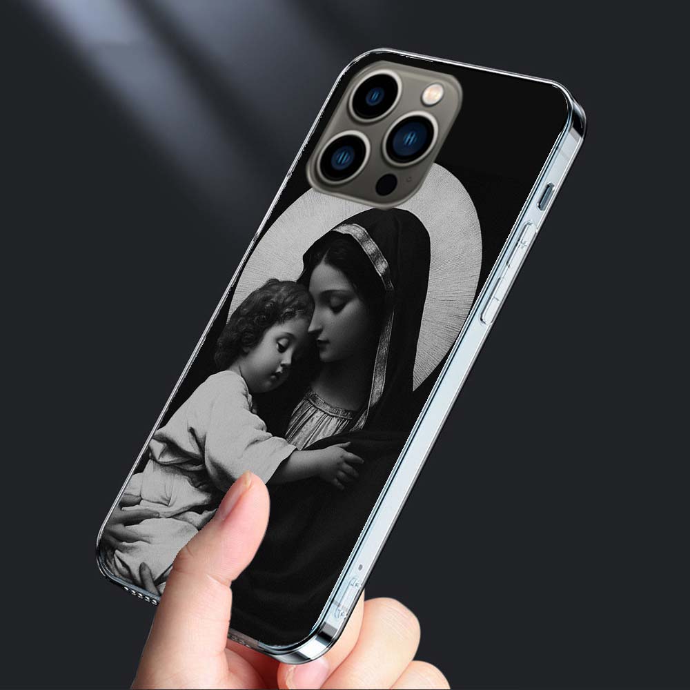 The Virgin Mary and the Baby Phone Case For Iphone 16E 15 Pro 14 Plus 17E 16 17 Pro Max Air 11 12 13 Mini Shockproof Capa Cut