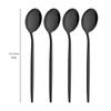Shiny Black Dinnerware Set Korean Flatware Set Dinner Knife Fork Spoon Teaspoon Tableware Stainless Steel Cutlery Family Eating Utensils
