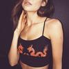 Women Casual Dragon Pattern Crop Tops Summer Cropped Sexy Tight Attractive Fitness Polyester U Neck Fashion Sleeveless Straps