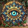 Vintage Mandala Metal Wall Art Retro Farmhouse Round Iron Sign With Eye Design 7.87 Inch Home Decor