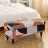 Geometric Storage Ottoman Cover Stretch FootStool Cover Folding Chair Slipcovers for Living Room Furniture Protector