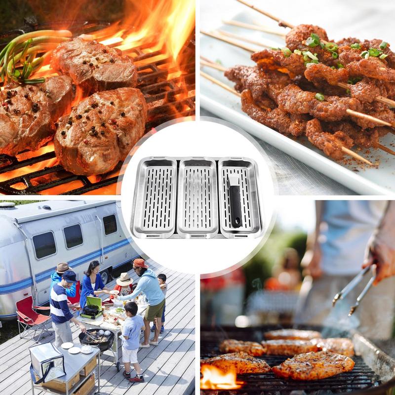 Stainless Steel Baking Sheet Cookie Pan With Cooling Rack Metal Bakery Sheet Pan Nonstick Shallow Hole Baking Pan Barbecue Tray