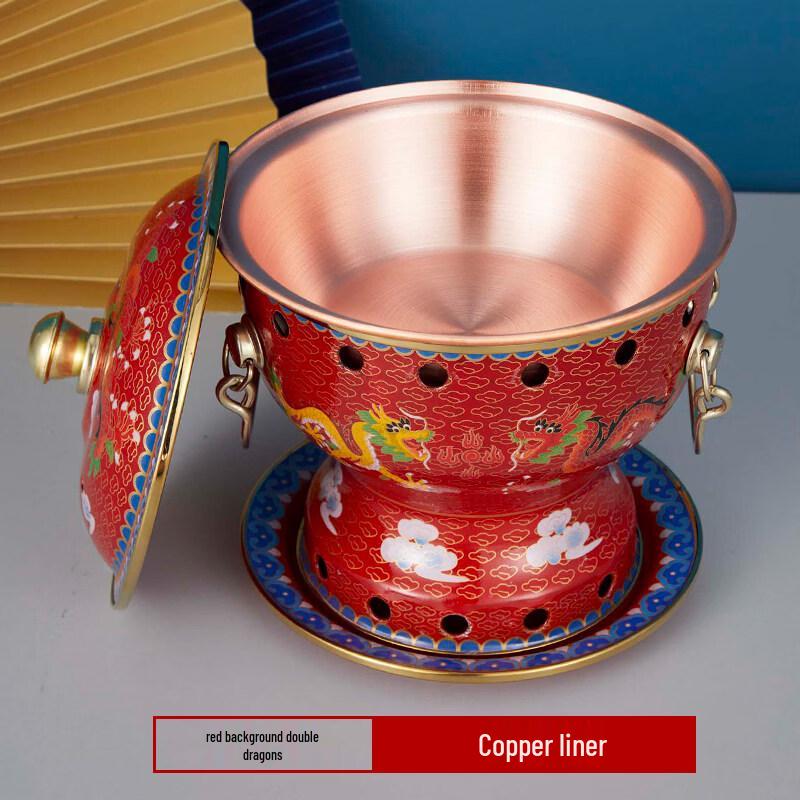 Cloisonne Individual Alcohol Copper Hot Pot