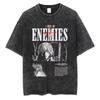 Vinland Saga Thorfinn Dual Daggers Norse Knot Graphic Acid Wash Unisex Heavyweight Cotton Oversized Streetwear T-Shirt