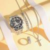 Fashion Business Men'S Watch Calendar Watch Men'S Steel Strap Watch Business Bracelet Set
