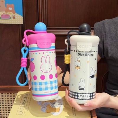 Thermobecher aus Edelstahl mit Schwimmkugel, großes Fassungsvermögen, tragbarer Kaffeebecher mit kreativem Cartoon-Motiv, Schülerbecher