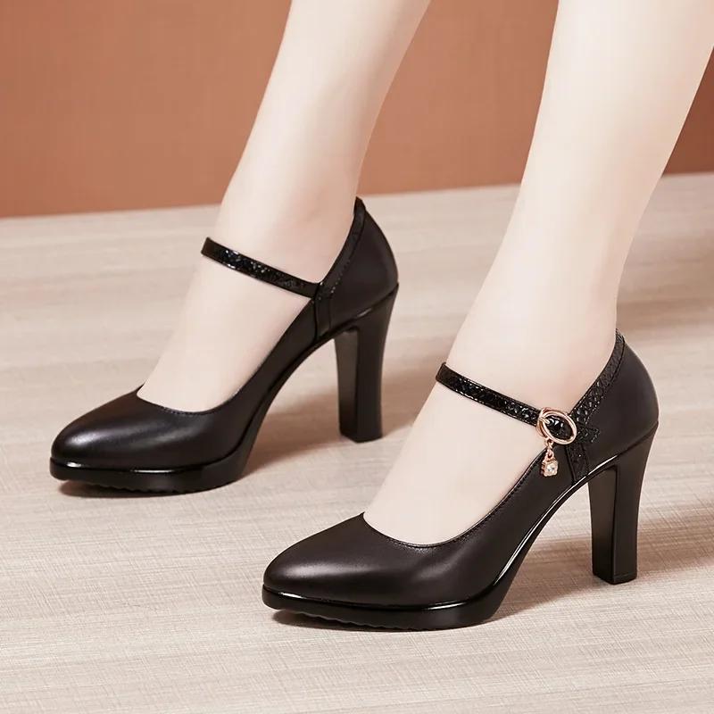8 10 13cm Small Size 32-43 Elegant Thick Bottom Platform Pumps Women 2025 Fall Block High Heels Shoes Dress Model Office Party