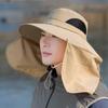 Unisex Wide Brim Sun Hat Fishing Hiking Camping Outdoor UV Protection Neck Cover Adjustable Foldable