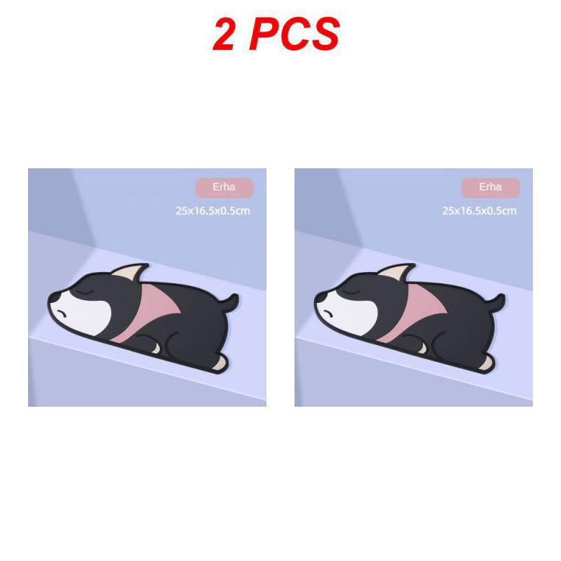 2/3/4PCS Mat Odorless Pvc Material Automotive Interior Products Cartoon Non-slip Mat Heat Safe Brown Washable Non-slip Mat