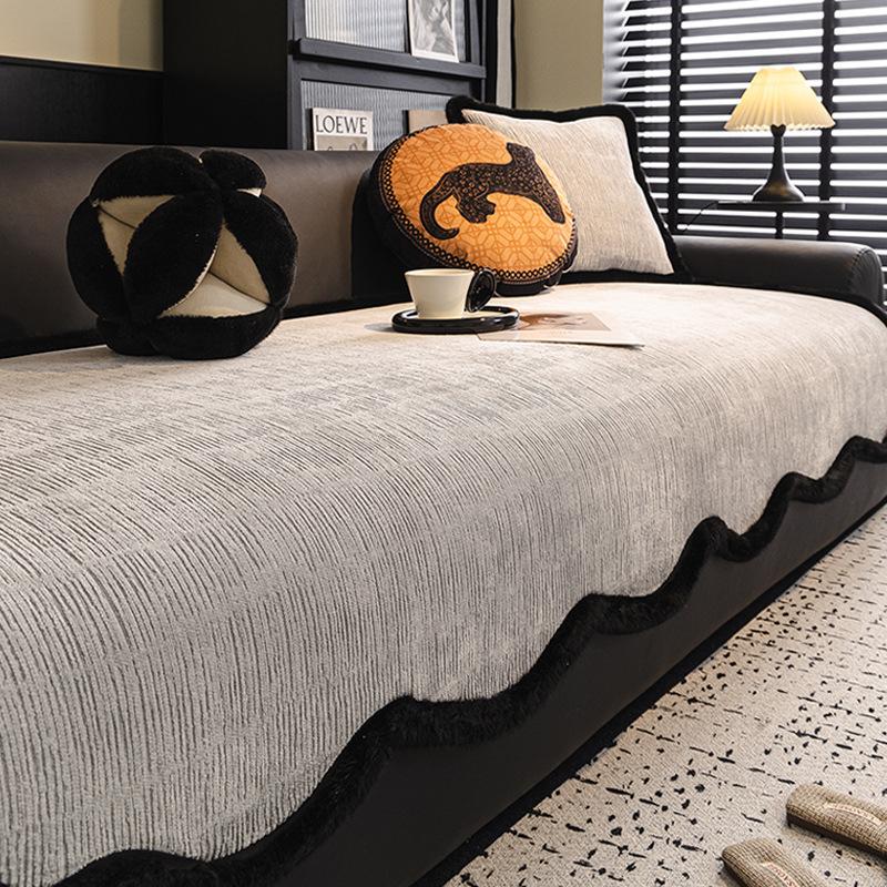 

Retro Heterosexual Chenille Sofa Cushion Living Room Decorative Sofa Cover High Texture Non-Slip Sofa Cover Universal In All Seasons 70*70cm