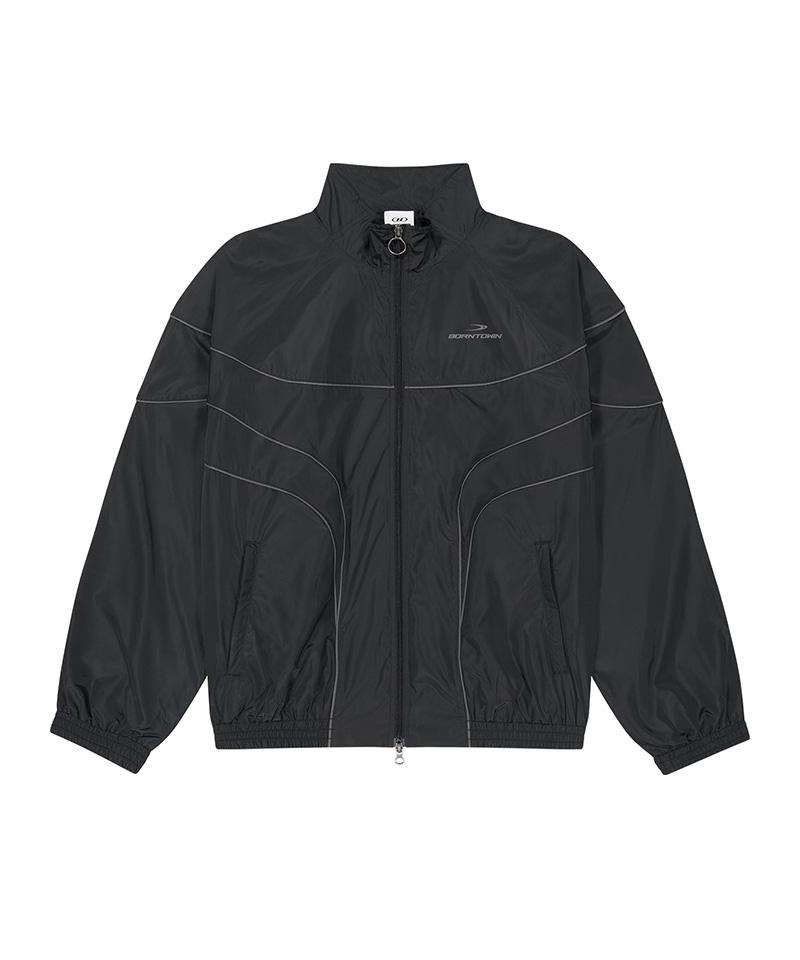 Born To Win Woven Piping Track Jacket [Black]