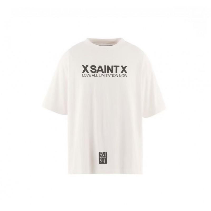 Unisex Oversized Cotton Tee With Bold Letter Print Streetwear Short Sleeve T-Shirt