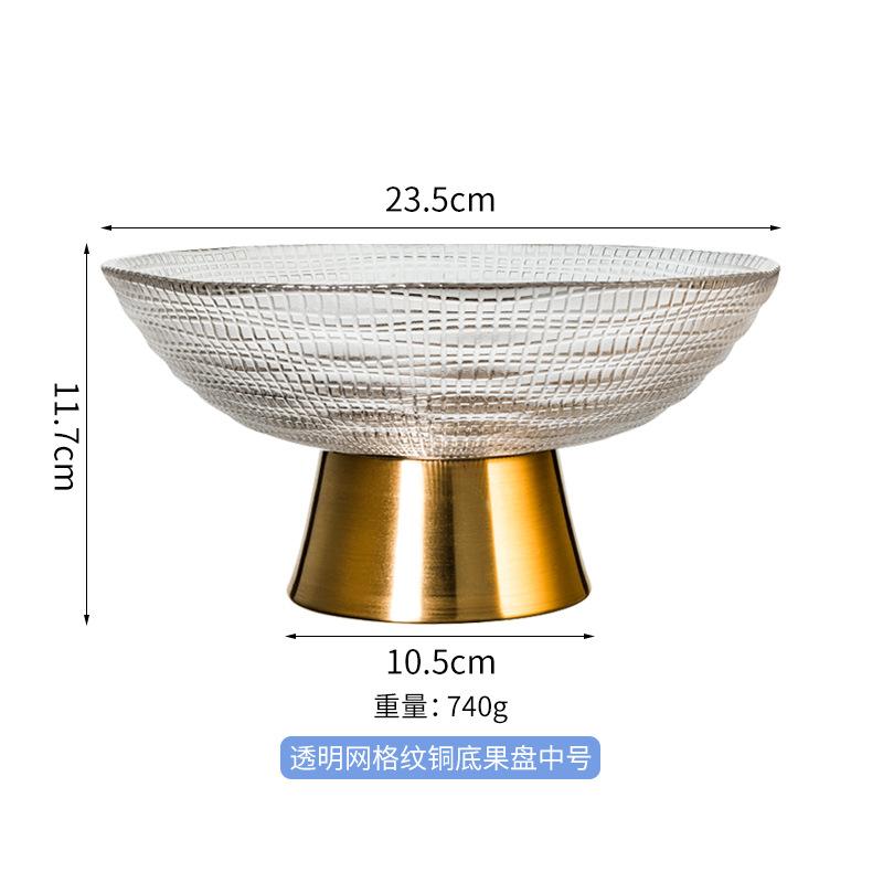 High Foot Glass Fruit Plate Candy Plate Refreshment Plates Snack Trays Dried Fruit Plates Dessert Bowl Salad Bowl Dim Sum Dish