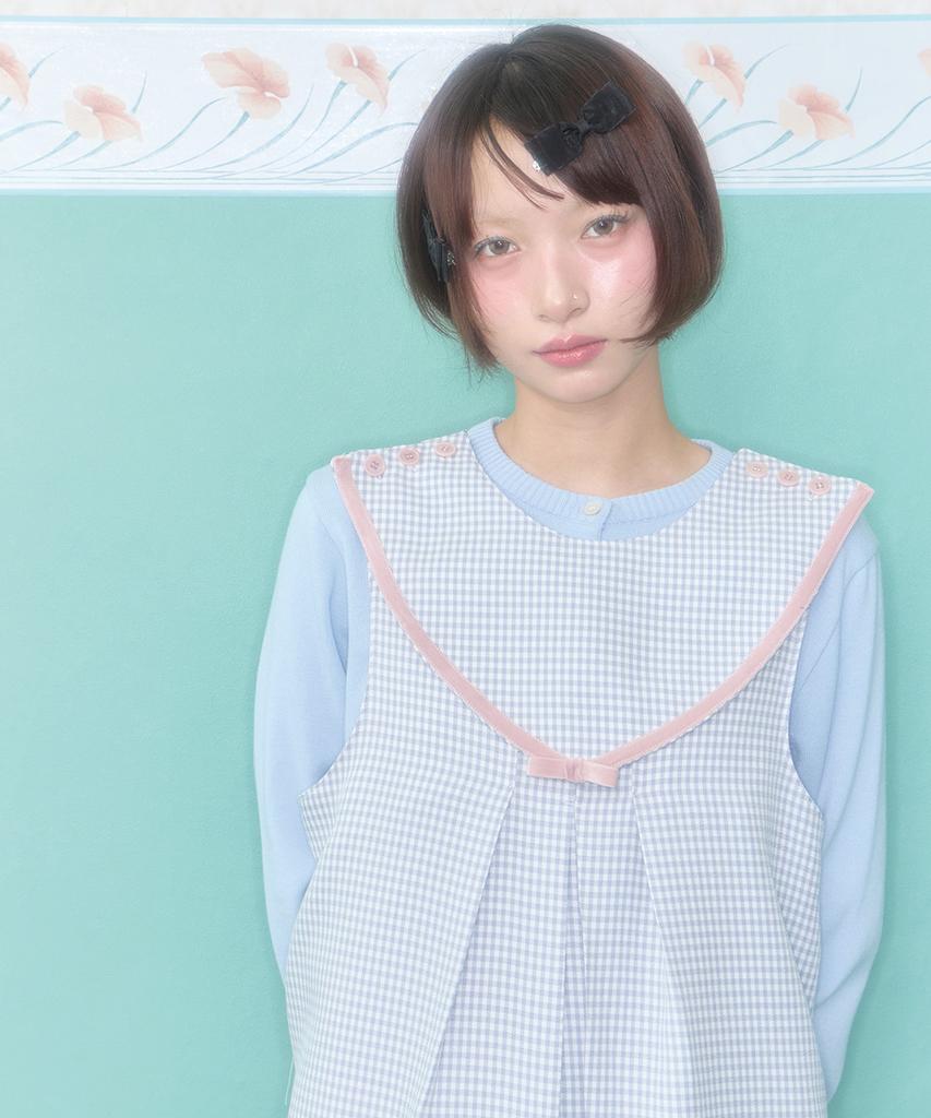 Syakili Angel Ribbon Collar Dress (Blue)