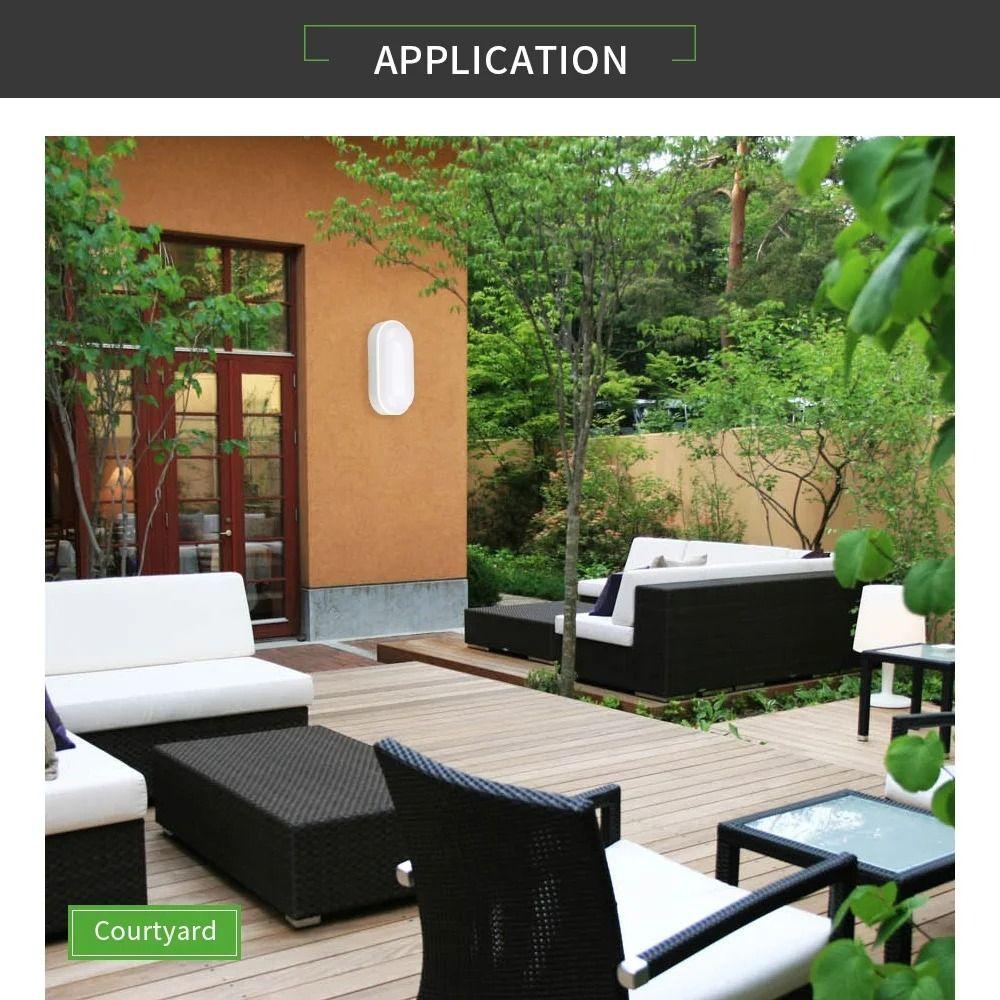 Oval LED Wall Lamp Moistureproof Yard Lamp Lighting Fixtures Ceiling Light  Garden Porch