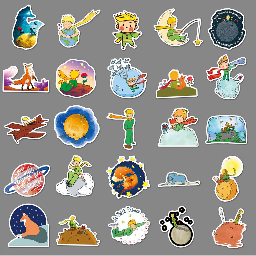 50 Pictures of Little Prince Doodle Personality Cartoon Animation Children's Gauze Decorative Mobile Phone Case Suitcase Stickers